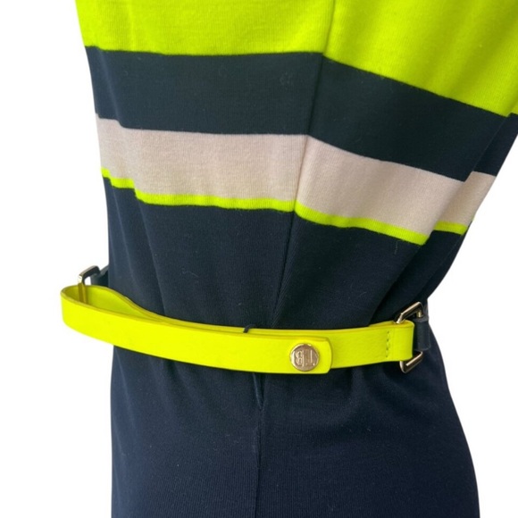 Striped Black and Yellow Midi Dress - Picture 4 of 13